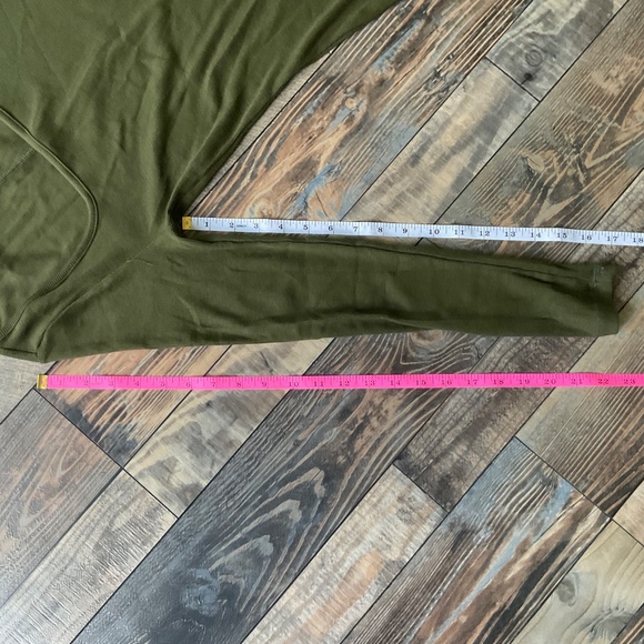 Fitted Rib-Knit Square-Neck Midi Dress Conifer Green - Picture 6 of 7